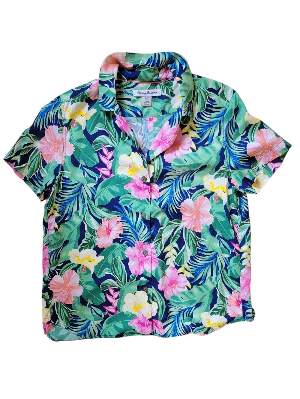 TOMMY BAHAMA Silk Hawaiian Button Up Womens Small